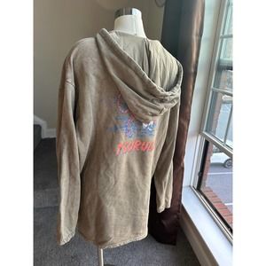 Asos olive green v neck hooded sweatshirt, size M, relaxed fit